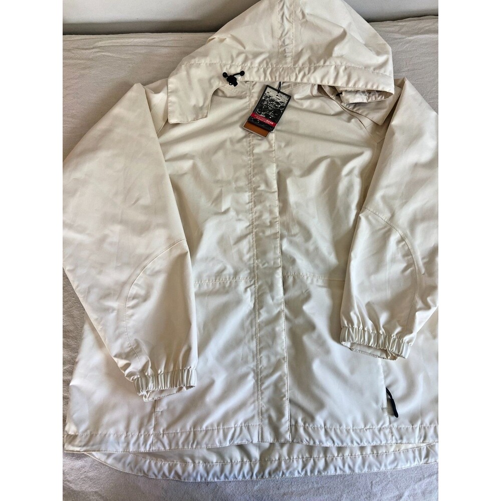 Eddie Bauer Weatheredge Lined Hooded Ivory White All Weather Jacket